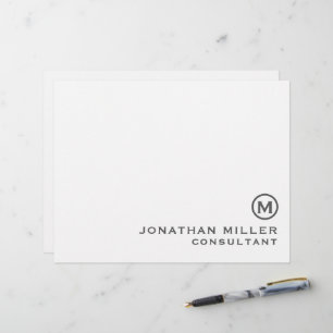 En-tête de lettre standard de monogramme gris pers