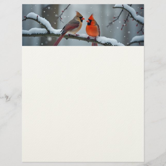 En-tête De Lettre Stationnaire Couple Cardinal (Devant)