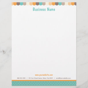 En-tête De Lettre Store Awning Letterhead en Brown, orange et Turquo