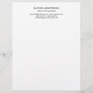 En-tête De Lettre Style classique simple blanc professionnel