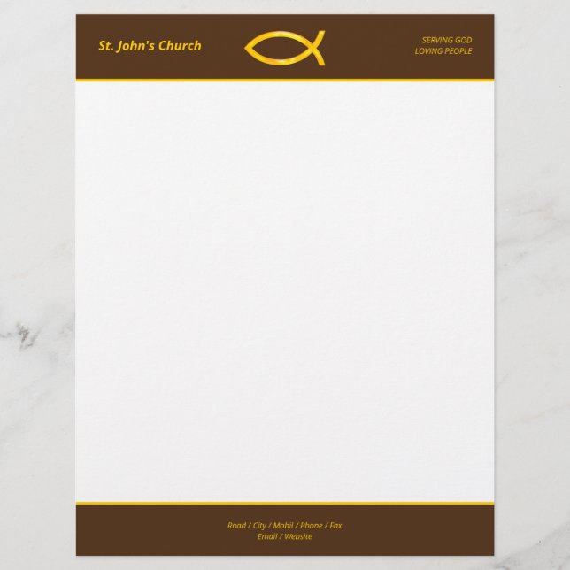 En-tête De Lettre Symbole de la pêche chrétienne (Devant)