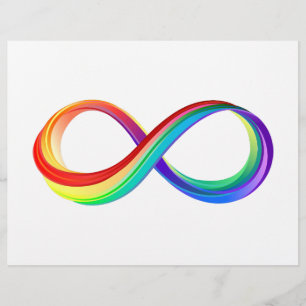En-tête De Lettre Symbole de l'infini arc-en-ciel superposé