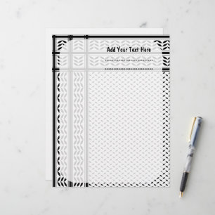 En-tête De Lettre Symbole Keffiyeh de la Palestine Motif de résistan