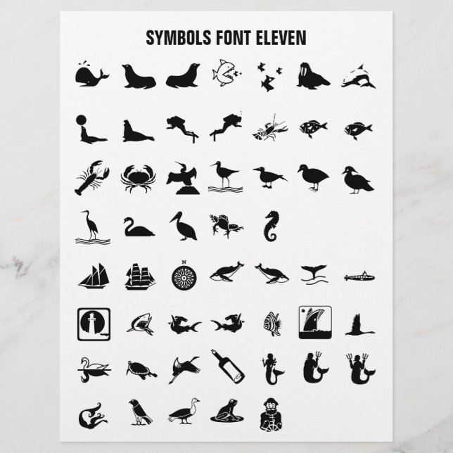 En-tête De Lettre SYMBOLES 11 - Zazzle Font Exemple en-tête (Devant)