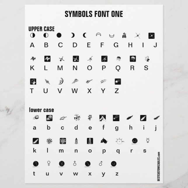 En-tête De Lettre SYMBOLES 1 - Zazzle Font, exemple en-tête (Devant)