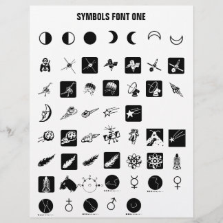 En-tête De Lettre SYMBOLES 1 - Zazzle Font, exemple en-tête