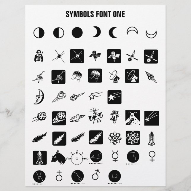 En-tête De Lettre SYMBOLES 1 - Zazzle Font, exemple en-tête (Devant)