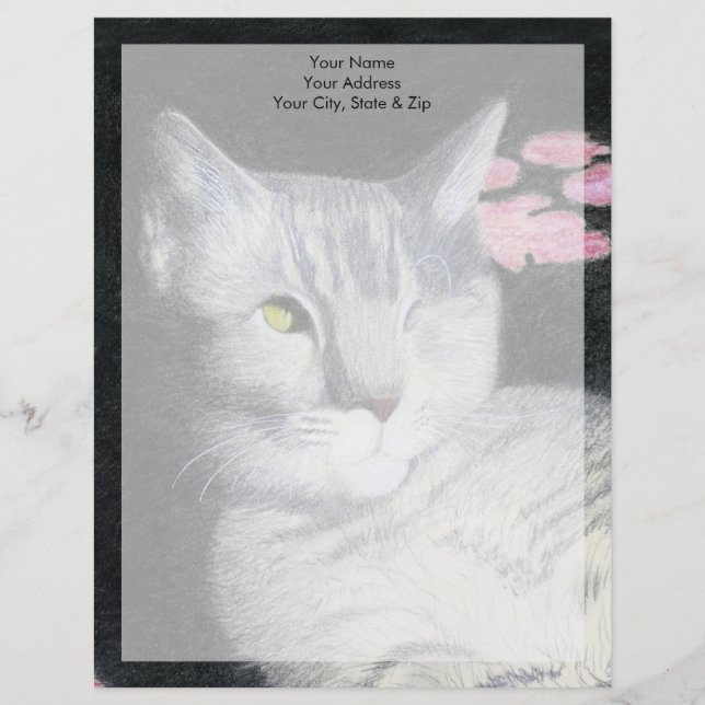 En-tête De Lettre Tabby Cat (Devant)