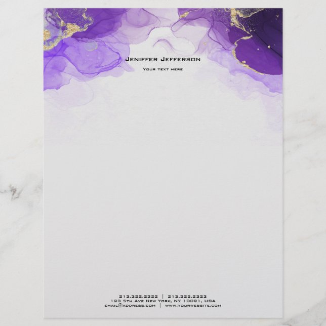 En-tête De Lettre Tête de lettre en marbre violet (Devant)