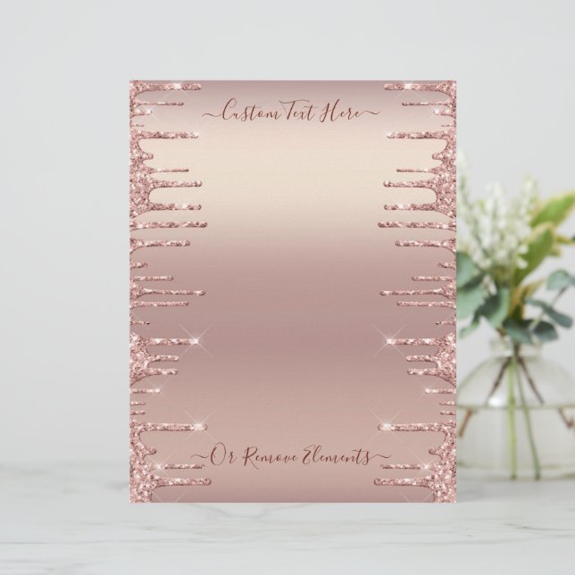 En-tête de lettre texte personnalisé rose Gold Blu (Debout devant)