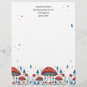 En-tête De Lettre Toadstool Whimsical Personnalisé