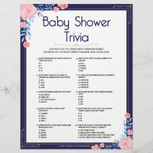 En-tête De Lettre Trivia baby shower [Cadre Floral]
