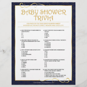 En-tête De Lettre Trivia bébé [Bleu doré]