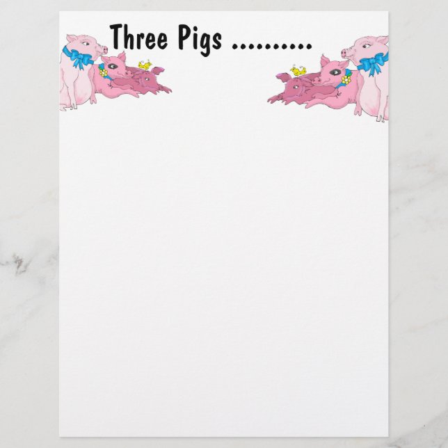 En-tête De Lettre Trois petits cochons (Devant)