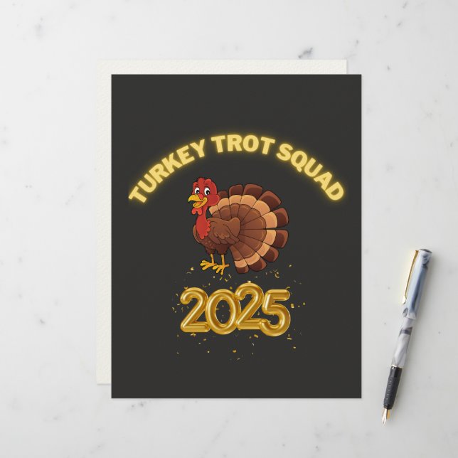 En-tête De Lettre Turkey Trot Squad 2025 (Devant/Arrière en situation)