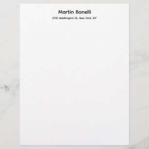 En-tête De Lettre Unique Classique Simple Noir Blanc