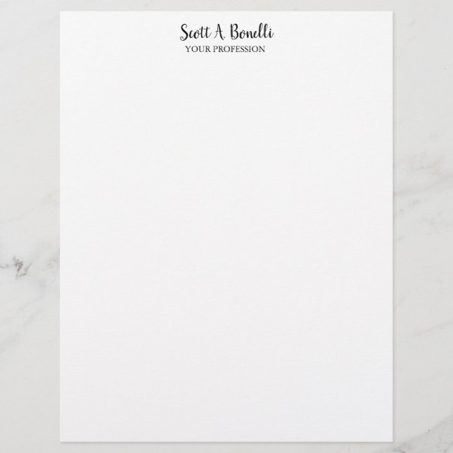 En-tête De Lettre Unique Élégant Plain Simple Blanc Spécial (Devant)