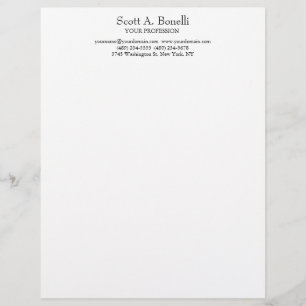 En-tête De Lettre Unique Élégant Plain Simple Blanc Spécial