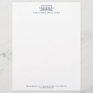 En-tête De Lettre Unique Moderne Maison Logo II Marine/White Immobil