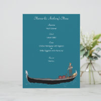 Venise, Italie Menu personnalisé Gondola et Gondol