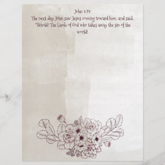 En-tête De Lettre verset Jean 1:29 /Agneau de Dieu
