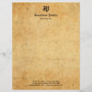 En-tête De Lettre Vieux cool personnalisé par monogramme de papier