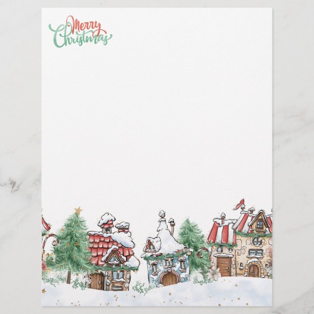 En-tête De Lettre Village de Noël Père Noël (Devant)