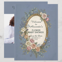 Vintage Label with colored Flowers 23 + your text