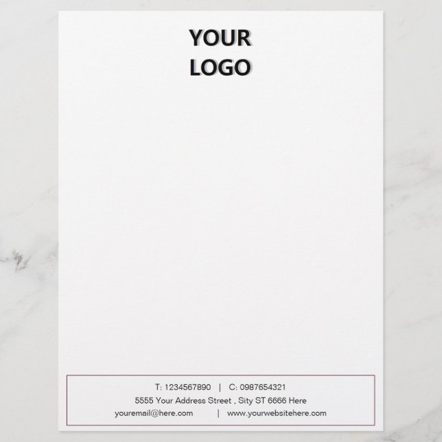 En-tête De Lettre Votre entreprise en-tête personnalisé avec logo (Devant)