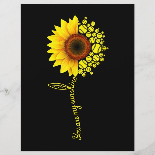 En-tête De Lettre Vous Êtes Mon Sunshine Sunflower Softball (Devant)