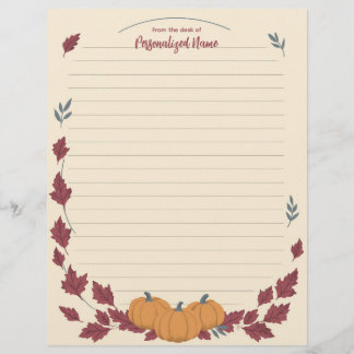 En-tête De Lettre Whispers Of Fall Lined Letterhead