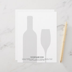 En-tête De Lettre Wine bottle winery vineyard letterhead template