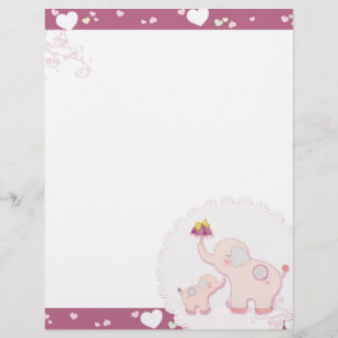 En-tête de papier à scandale Whimsical Elephant Ro