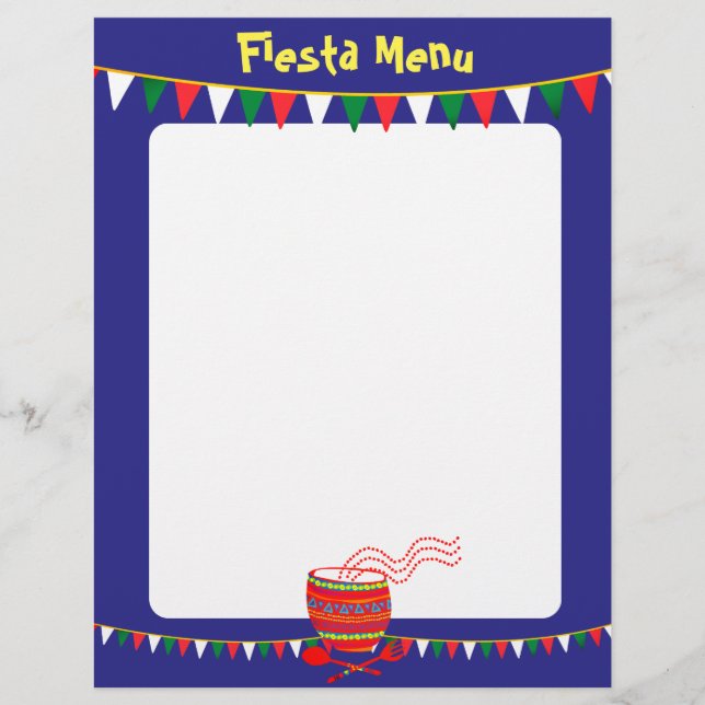 En-tête du menu cuisine mexicaine de couleur perso (Devant)