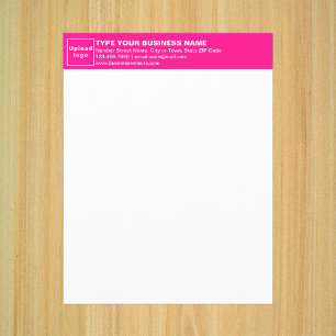 En-tête rose affaires sur feuille papier