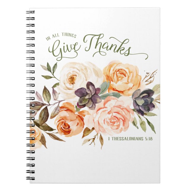 En Tout, Remerciez Floral Journal Rose (Devant)