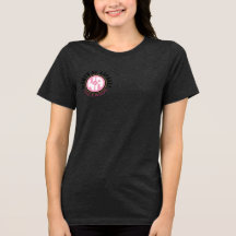 "Allez avec le rose" Dames T-shirt noir
