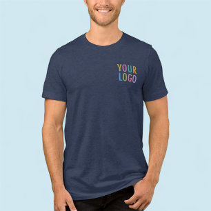 En Tri-matière Bleu T-shirt bleu marine masculin - Logo d'entrepr