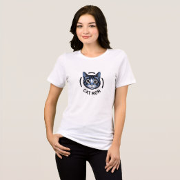 En Tri-matière Cat Mom Graphic T-Shirt for Women