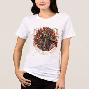 En Tri-matière Chemise T-shirt Chat Sonic Révolution