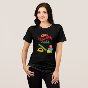 En Tri-matière Chemise T-shirt COOL TEACHER VIBES RETOUR À L'ÉCOL