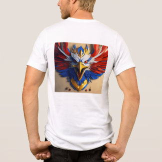 En Tri-matière Col rond, t-shirt imprimé à dos d'aigle