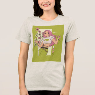 En Tri-matière Conception de T-Shirt avec jolie fille 