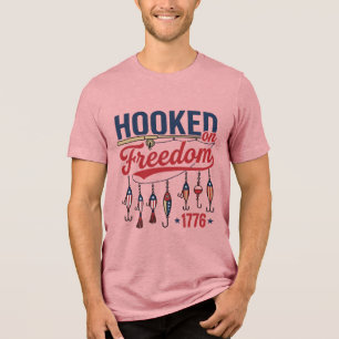 En Tri-matière Conçu pour le T-shirt de pêche patriotique accro à