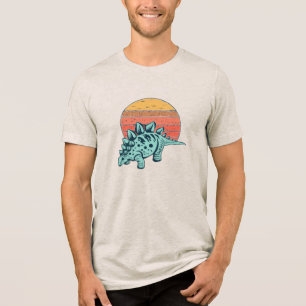 En Tri-matière Coucher de soleil Sérénité : T-Shirt Rétro Stégosa
