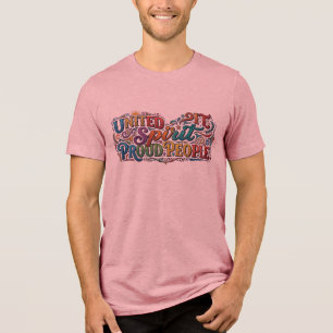 En Tri-matière Esprit Uni Fiers Gens. T-Shirt Message d'Unité