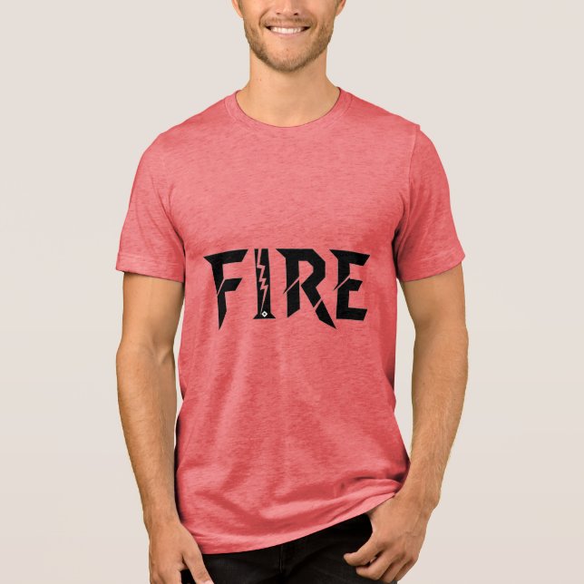 En Tri-matière FIRE – Power Word Typography T-Shirt (Recto)