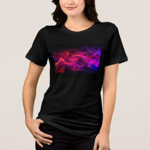 En Tri-matière Flammes rouges et bleues sur un T-Shirt noir à man