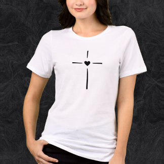 En Tri-matière Foi chrétienne amour coeur filles T-shirt