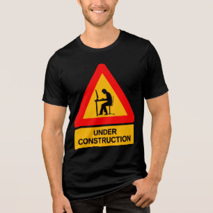 En Tri-matière Funny Under Construction Graphic T-Shirt – Bureau 